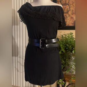 Y2K black Hollister off-the-shoulder mini dress